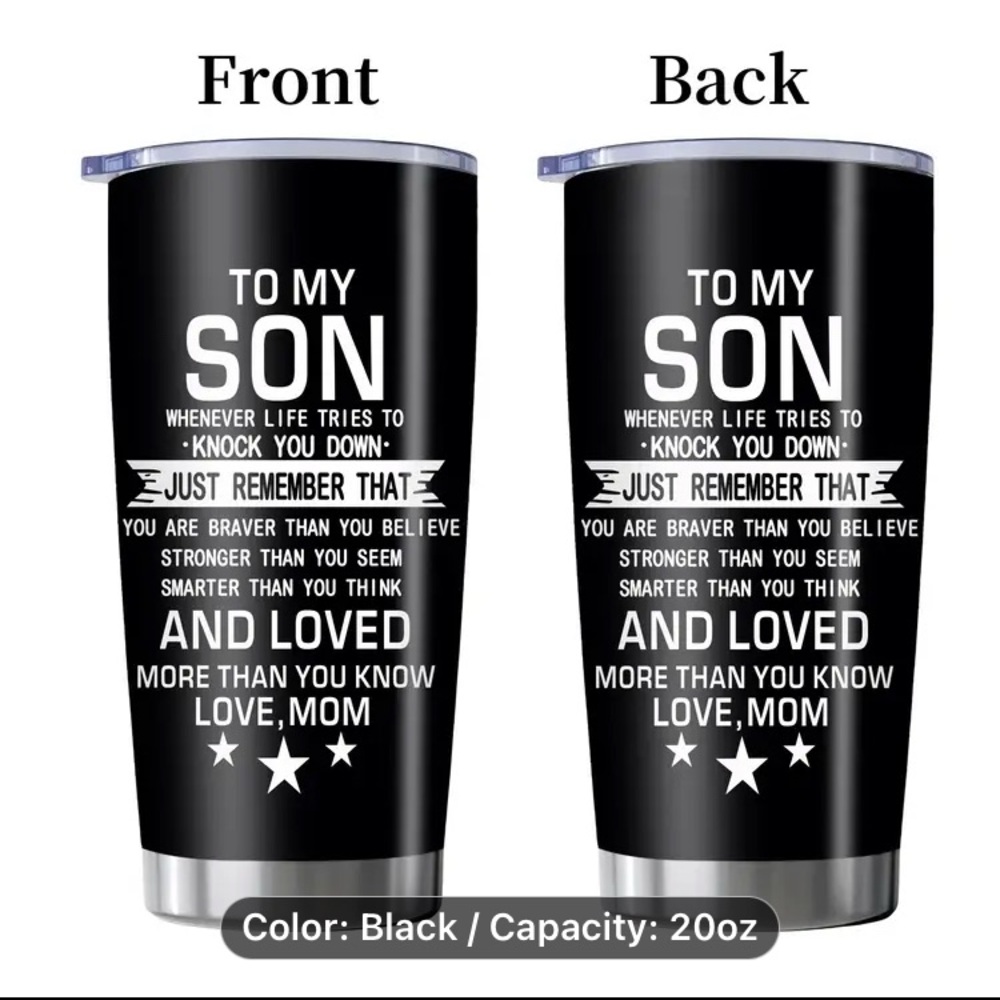 Black Tumbler with Inspirational Message